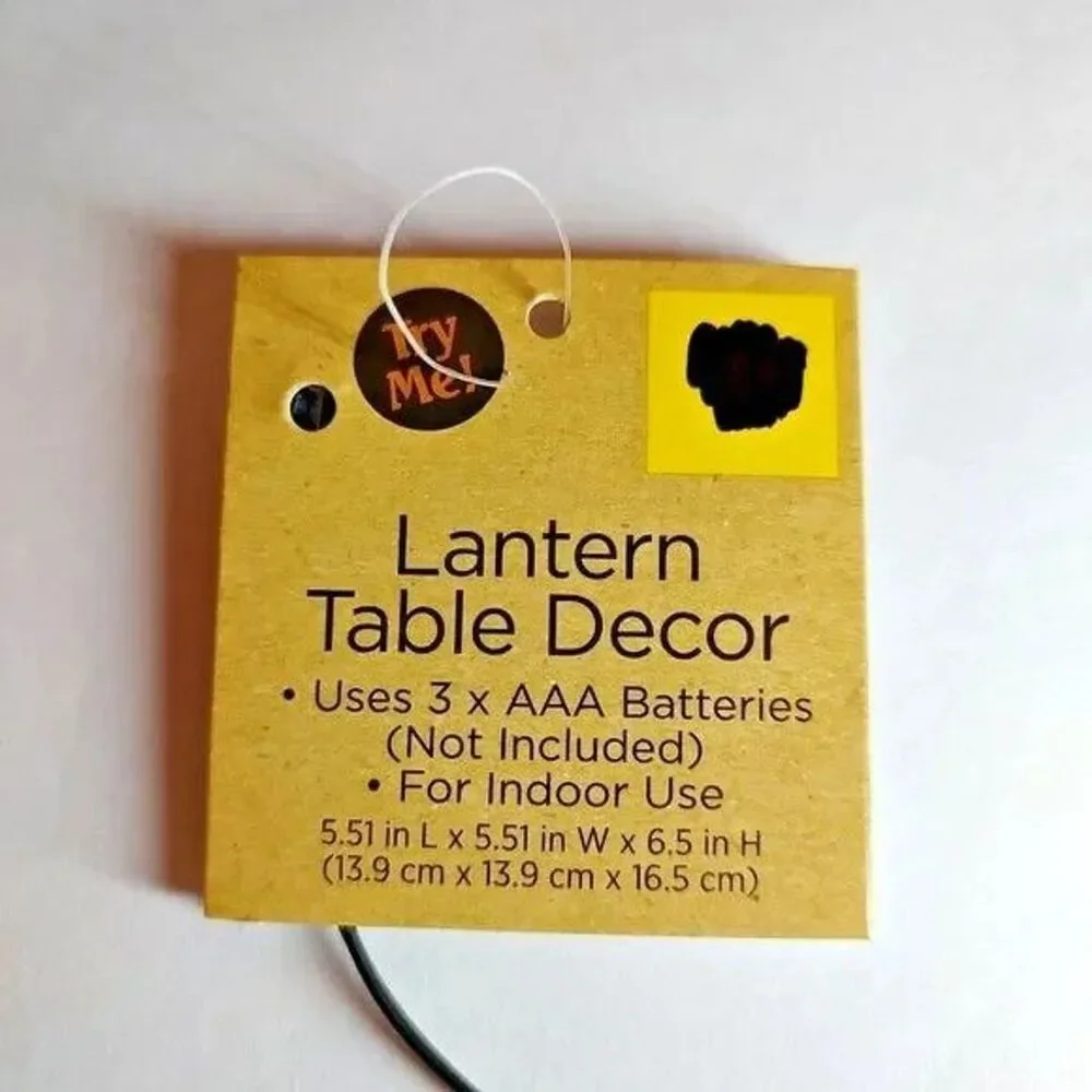 Decorative Tabletop LED Basket Weave Lantern Black Plastic Flameless Candle New